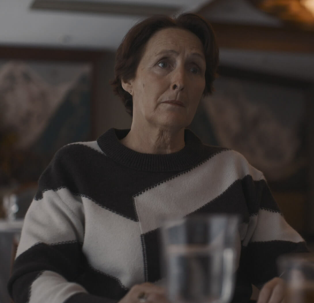 Carolyn Marten’s stripe cashmere sweater on Killing Eve