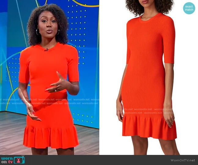 A.L.C. Vance Ruffled Dress worn by Janai Norman on Good Morning America