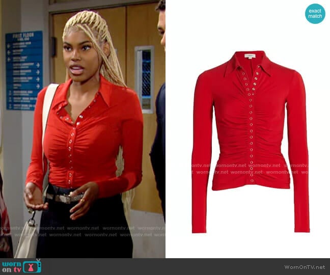 A.L.C. Larsen Top worn by Paris Buckingham (Diamond White) on The Bold and the Beautiful