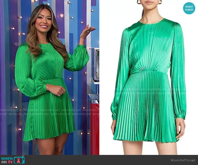 A.L.C. Tavi Dress in Prickly Pear worn by Manuela Arbeláez on The Price is Right