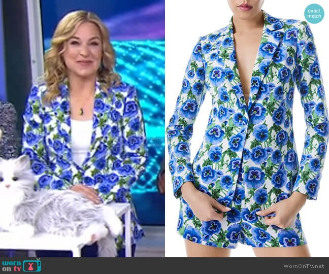 Alice + Olivia Macey Fitted Floral Print Blazer