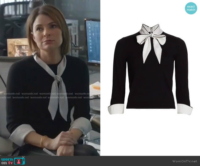 Alice + Olivia Zani Tieneck Top worn by Taylor Rentzel (MacKenzie Meehan) on Bull