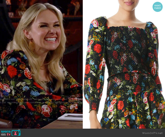 Alice + Olivia Cooper Top in Wild and Free worn by Nicole (Laura Bell Bundy) on Call Me Kat
