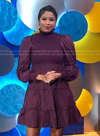 Alicia’s purple smocked dress on Good Morning America
