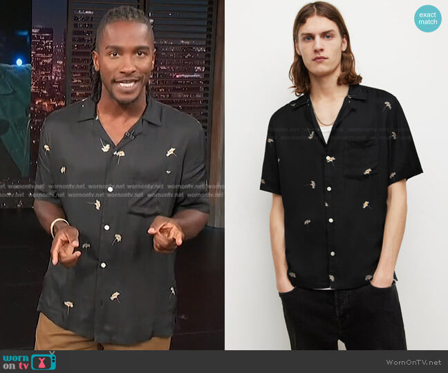 All Saints Daisy Floral Shirt worn by Scott Evans on Access Hollywood