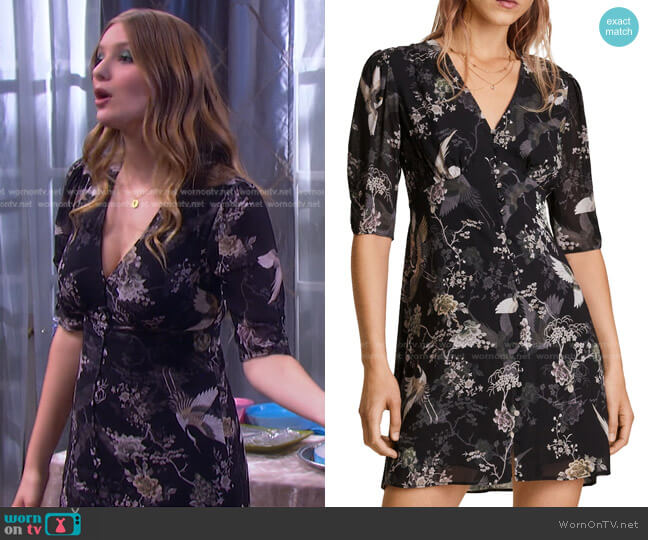 All Saints Kota Amare Mini Dress worn by Alice Caroline Horton (Lindsay Arnold) on Days of our Lives