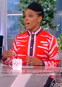 Amber Ruffin’s red printed shirt on The View
