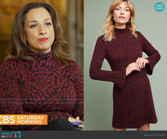 Hutch Textured Tunic Dress worn by Michelle Miller on CBS Mornings