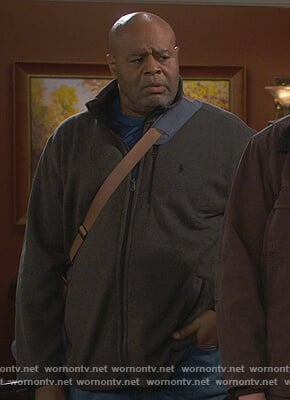 Archie’s gray zip down sweater on How We Roll