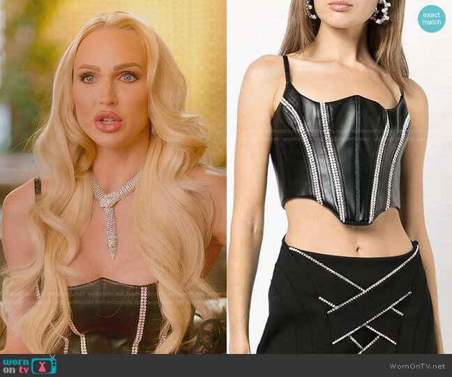 Area Crystal-Embellished Corset Top worn by Christine Quinn on Selling Sunset