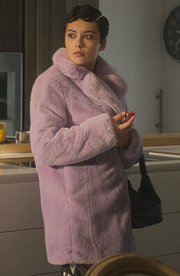Ari’s lavender teddy jacket on Elite