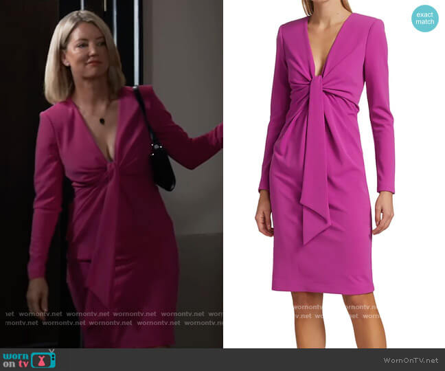 Badgley Mischka Draped Sheath Dress worn by Nina Reeves (Cynthia Watros) on General Hospital