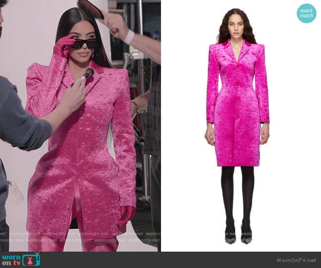 Balenciaga Velvet Blazer worn by Kim Kardashian (Kim Kardashian) on The Kardashians