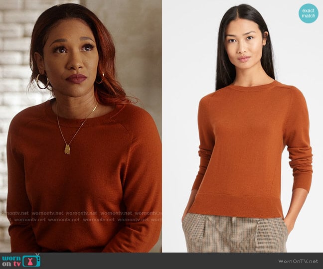 Banana Republic Washable Merino Crew-Neck Sweater worn by Iris West (Candice Patton) on The Flash