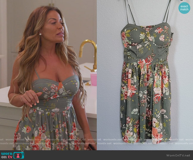 Band of Gypsies Floral Print Mini Dress worn by Dolores Catania on The Real Housewives of New Jersey