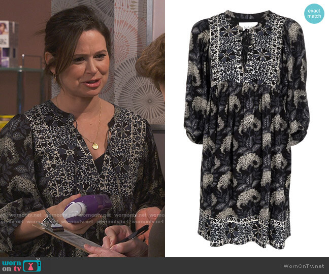 Ba&sh Floral-Print tie-front Dress worn by Jen (Katie Lowes) on How We Roll
