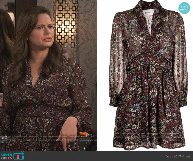 Ba&sh Giani Floral Print Mini Dress worn by Jen (Katie Lowes) on How We Roll