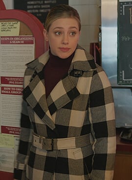 Betty’s check belted coat on Riverdale