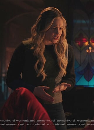Betty’s green colorblock sweater on Riverdale