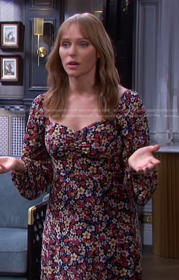 Abigail’s floral sweetheart dress on Days of our Lives