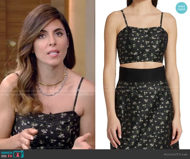 Black Iris Betty Floral Crop Top