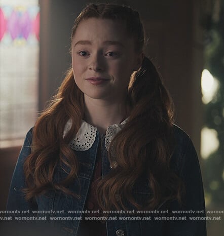 Britta’s lace collar denim jacket on Riverdale