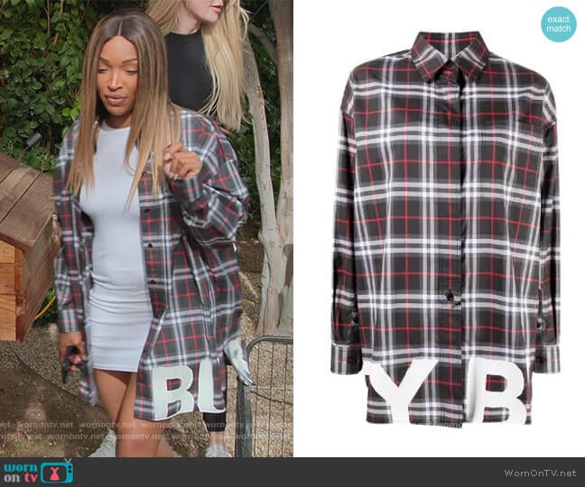 Burberry Logo Print Checked Shirt