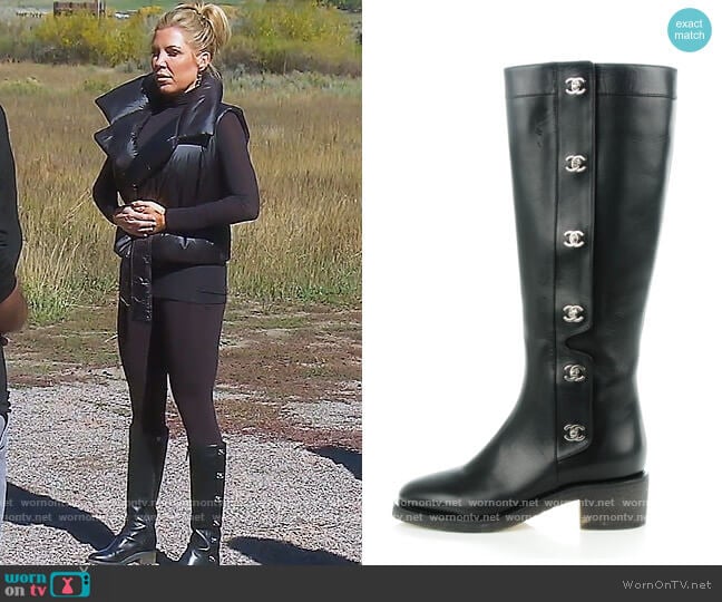 Chanel Calfskin CC Turnlock High Boots worn by Dr. Jen Armstrong on The Real Housewives of Orange County