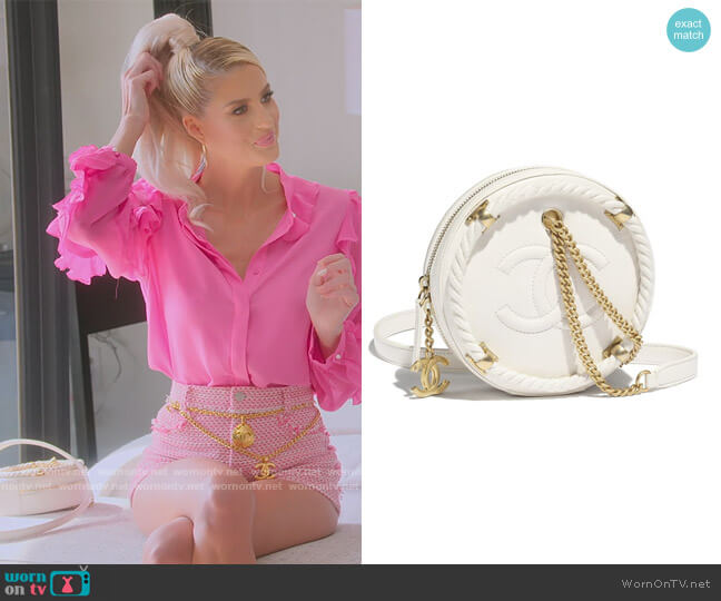 Chanel Crumpled Calfskin Round Bag worn by Emma Hernan on Selling Sunset