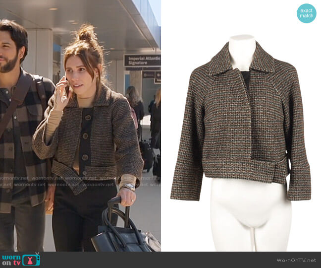 Chloe Vintage Tweed Cropped Buttoned Jacket worn by Annie (Zosia Mamet) on The Flight Attendant