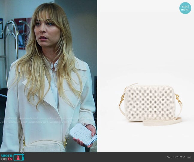 Clare V Midi Sac in Cream Perf worn by Cassie Bowden (Kaley Cuoco) on The Flight Attendant