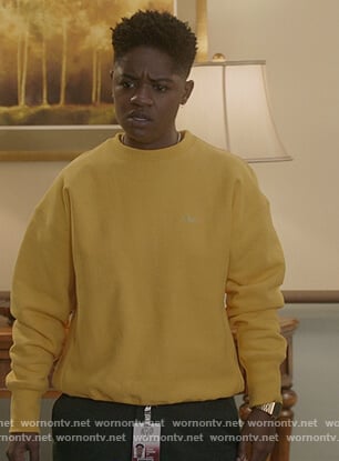 Coop’s yellow abc sweatshirt on All American