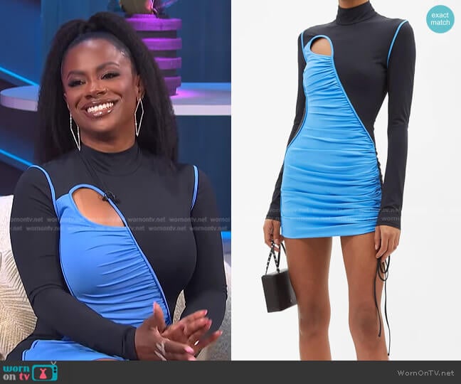 David Koma Cutout Ruched-Jersey Mini Dress