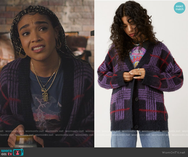 Day Dreamer LA Indigo Haze Oversized Cardigan worn by Mikaela Danso (Lucy Barrett) on Charmed