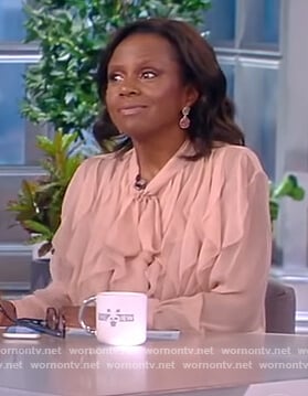 Deborah Roberts’ pink ruffle blouse on The View