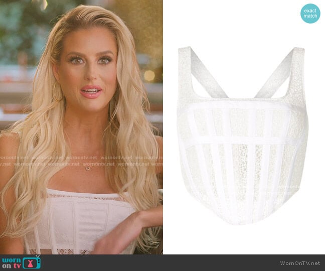 Dion Lee Mesh Panelled Corset Crop Top worn by Emma Hernan on Selling Sunset