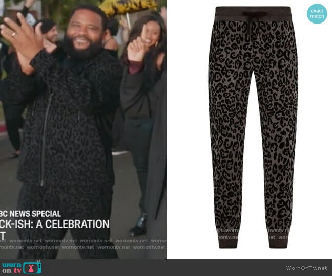 Dolce and Gabbana Leopard-print track trousers worn by Andre Johnson (Anthony Anderson) on Black-ish