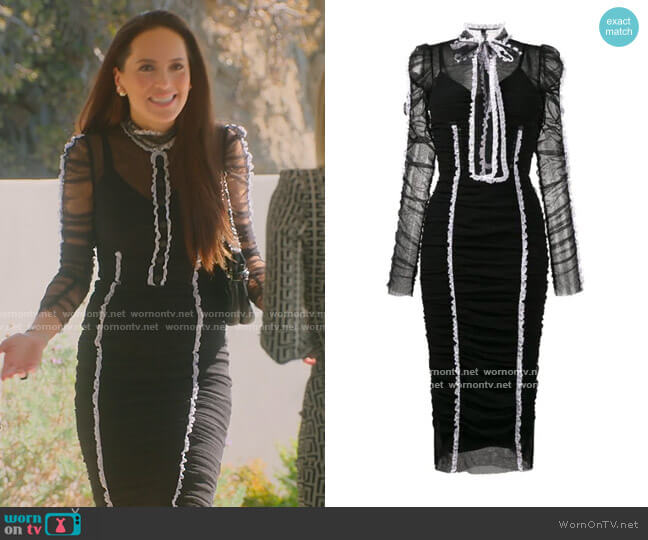 Dolce and Gabbana Lace Trimmed Tulle Dress worn by Davina Potratz on Selling Sunset