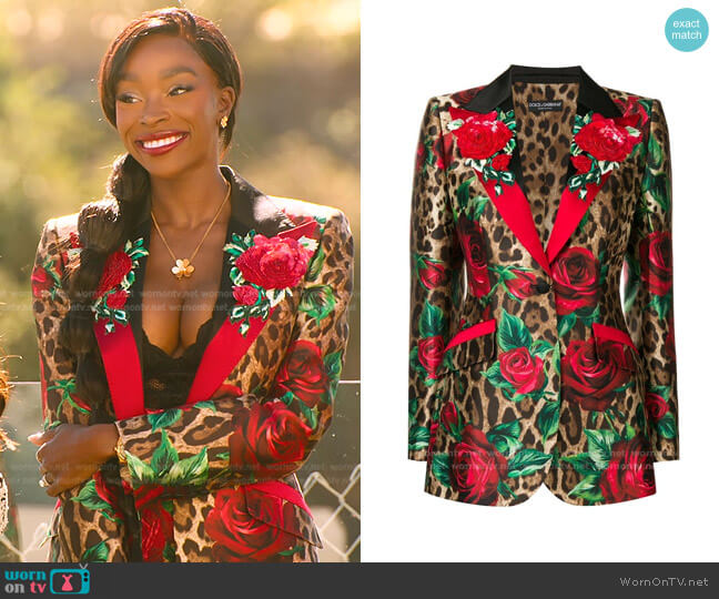 Dolce & Gabbana Leopard Print Blazer worn by Chelsea Lazkani on Selling Sunset