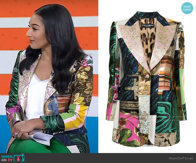 Dolce & Gabbana Single-Breasted Patchwork Blazer