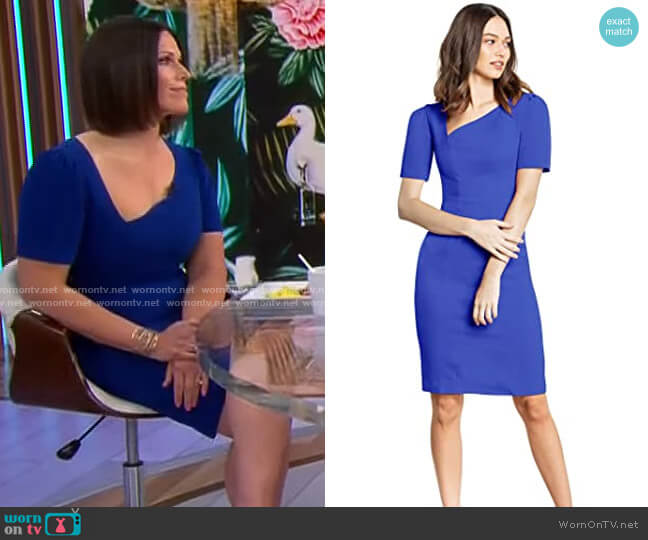 Dress the Population Ruth Dress in Cobalt worn by Dana Jacobson on CBS Mornings