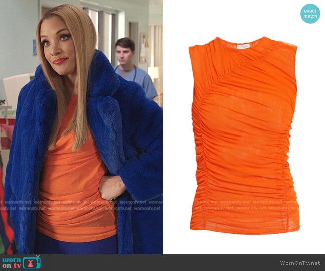 Dries van Noten Ruched Mesh Top worn by Dominique Deveraux (Michael Michele) on Dynasty