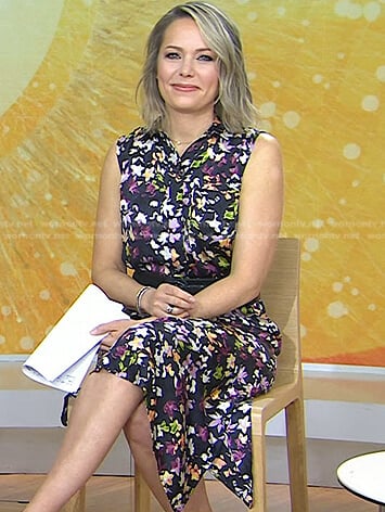 Dylan’s black floral sleeveless dress on Today