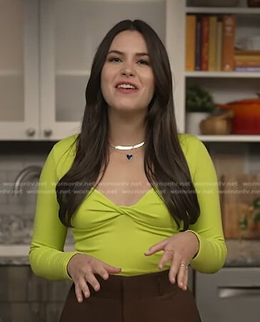 Elena Besser’s yellow twisted long sleeve top on Today