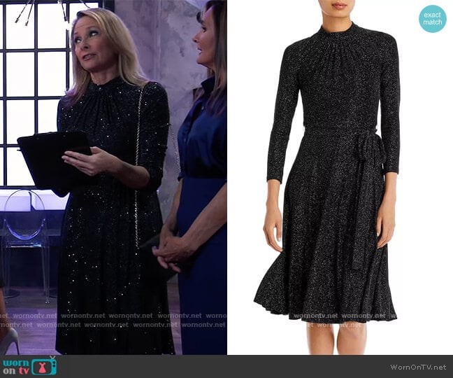 Eliza J Mock Neck Long Sleeve Fit and Flare Dress worn by Gladys Corbin (Bonnie Burroughs) on General Hospital
