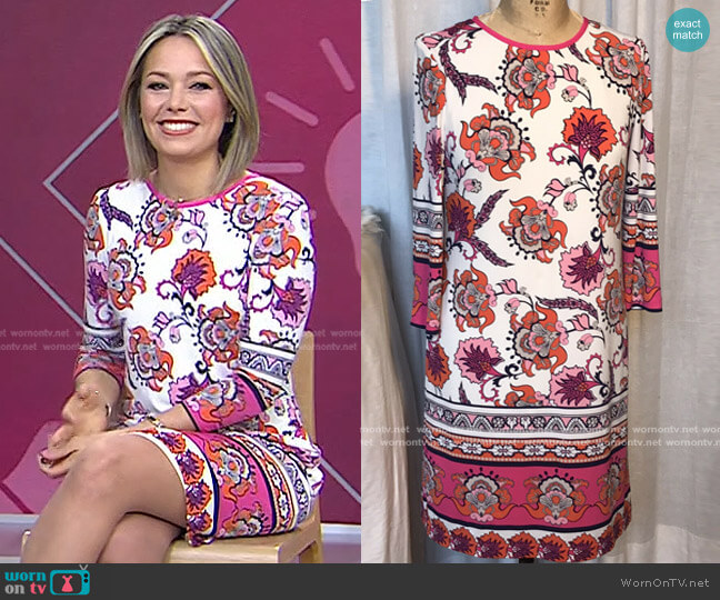 Eliza J Multicolored 3/4 Sleeve Dress worn by Dylan Dreyer on Today