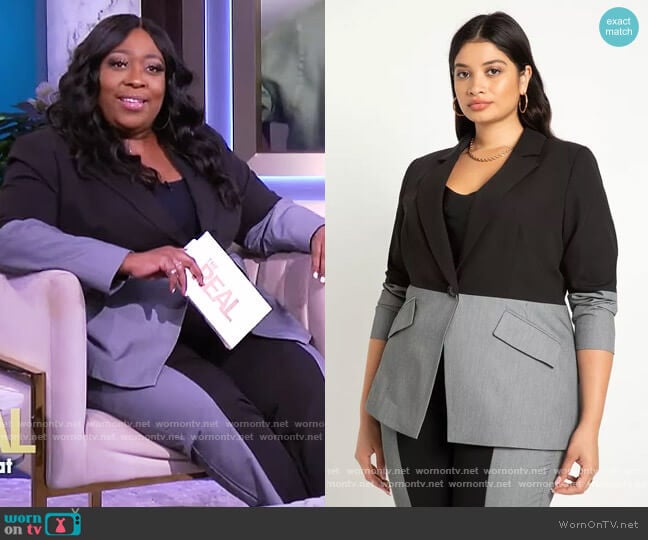 Eloquii Colorblock Blazer worn by Loni Love on The Real