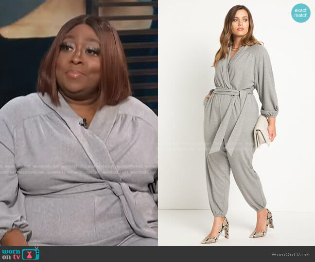 Eloquii Relaxed Shawl Collar Jumpsuit worn by Loni Love on E! News