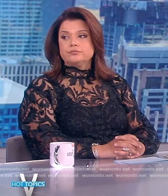 Ana’s black lace top on The View
