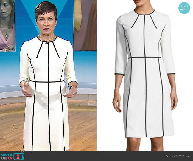 Escada 3/4 Sleeves Piped-stripes Dress worn by Stephanie Gosk on Today